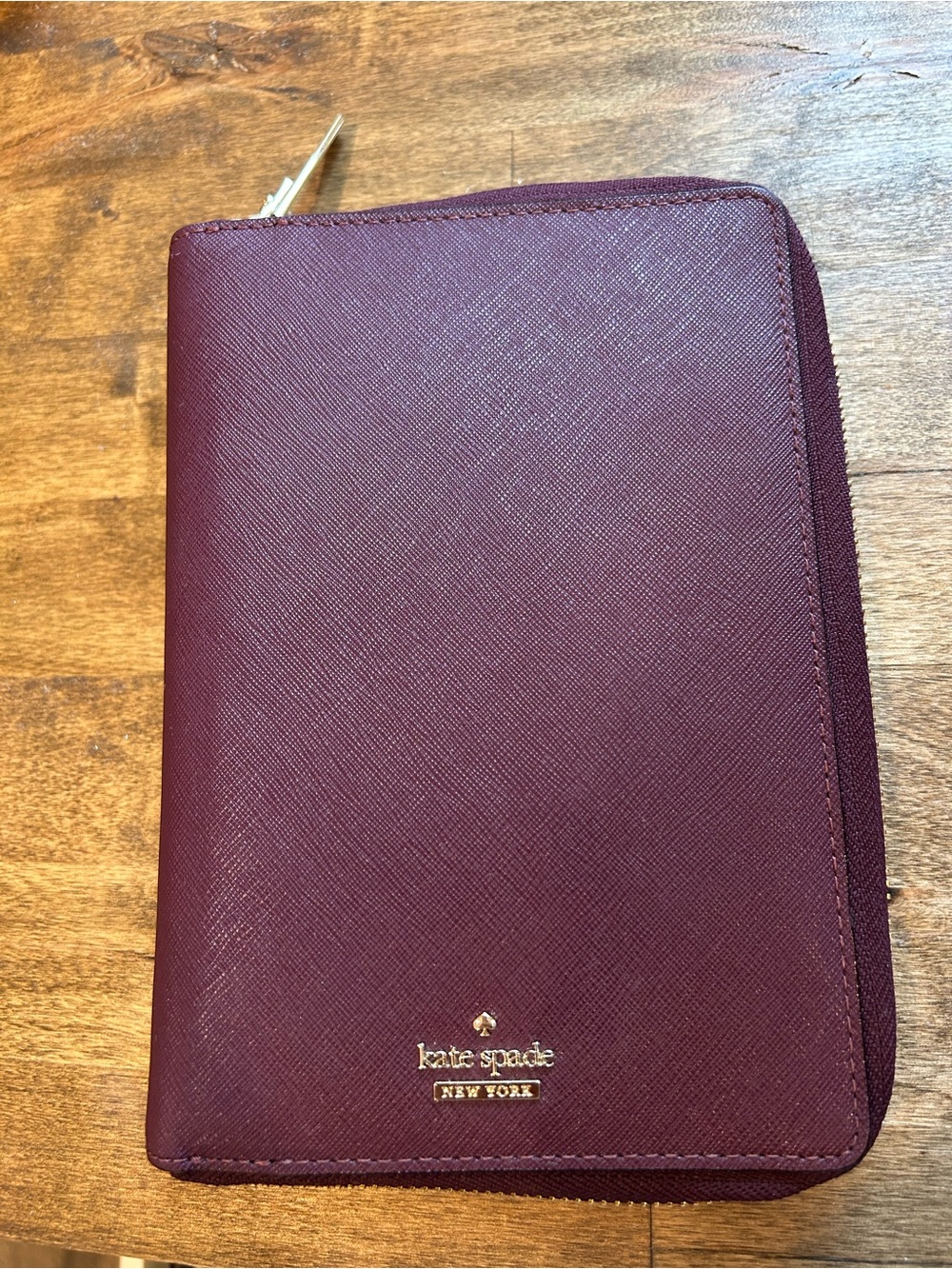 Kate Spade Cameron Street Plum zip-around Agenda with gold Hardware